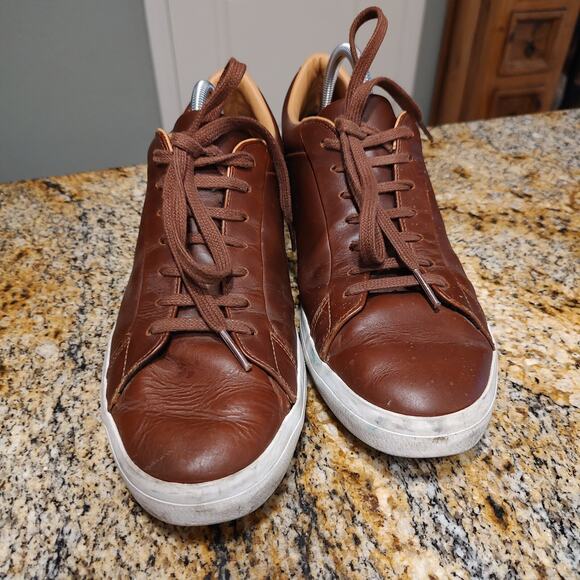 Lacoste Lerond 0320 1 CMA Leather Sneakers Lace Up Cma Brown/White Men\'s Sz 11.5 main image 7